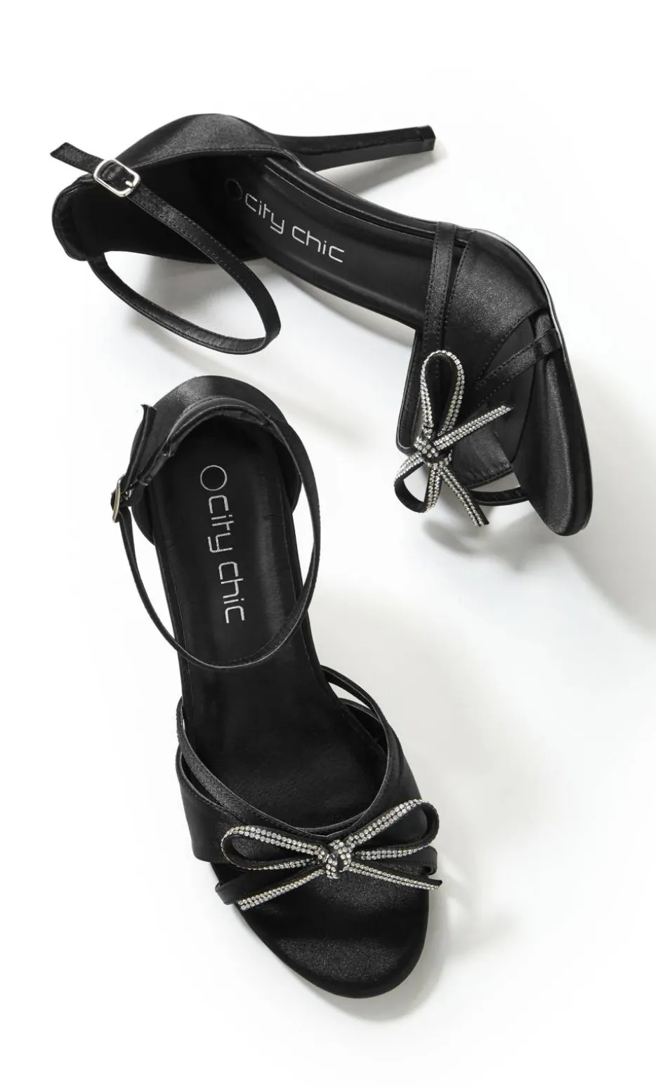 WIDE FIT Selene Glam Bow Heel - black