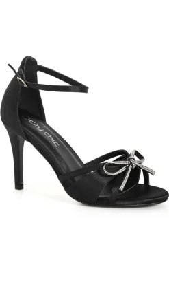 WIDE FIT Selene Glam Bow Heel - black
