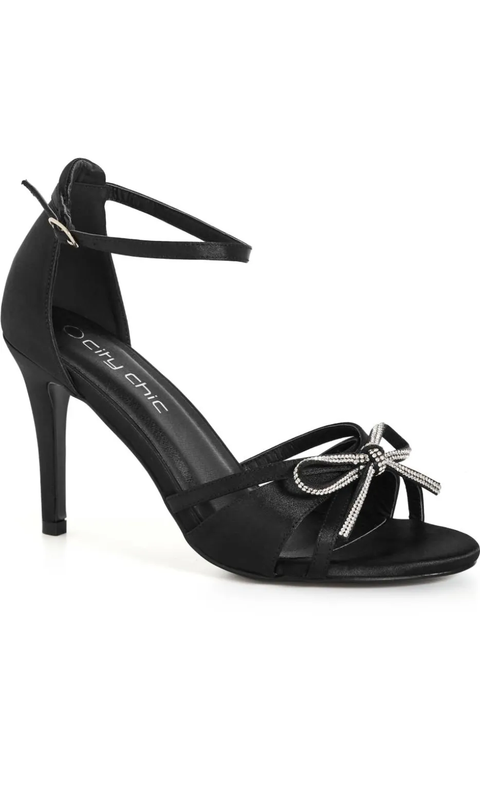 WIDE FIT Selene Glam Bow Heel - black