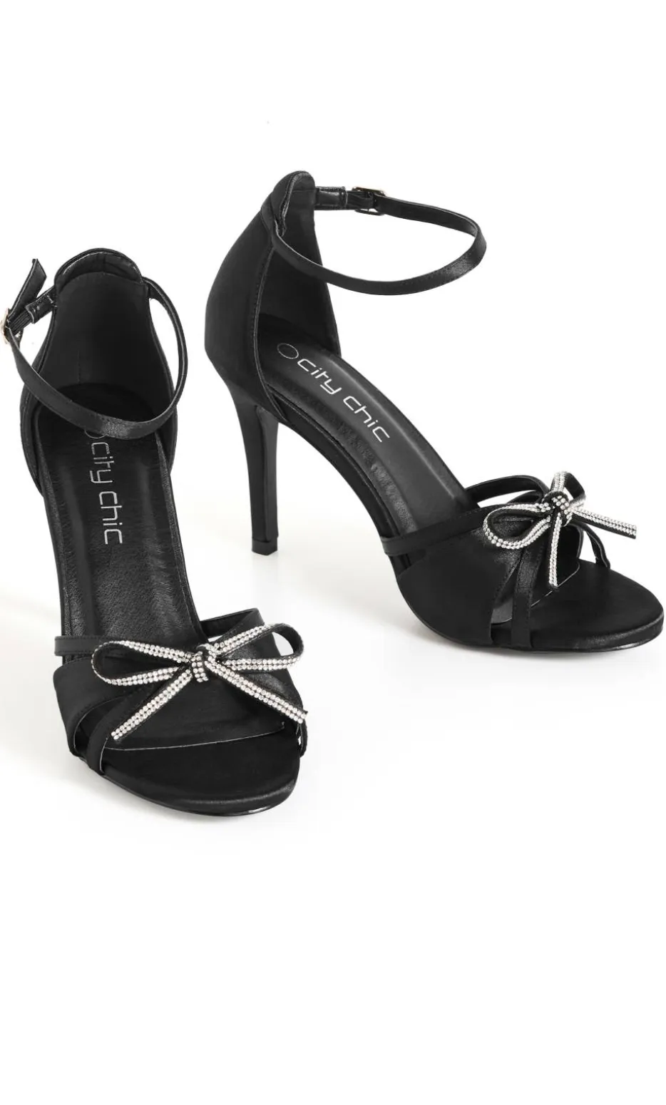 WIDE FIT Selene Glam Bow Heel - black