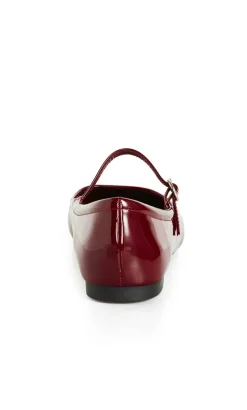WIDE FIT Sofia Ballerina Flat - burgundy