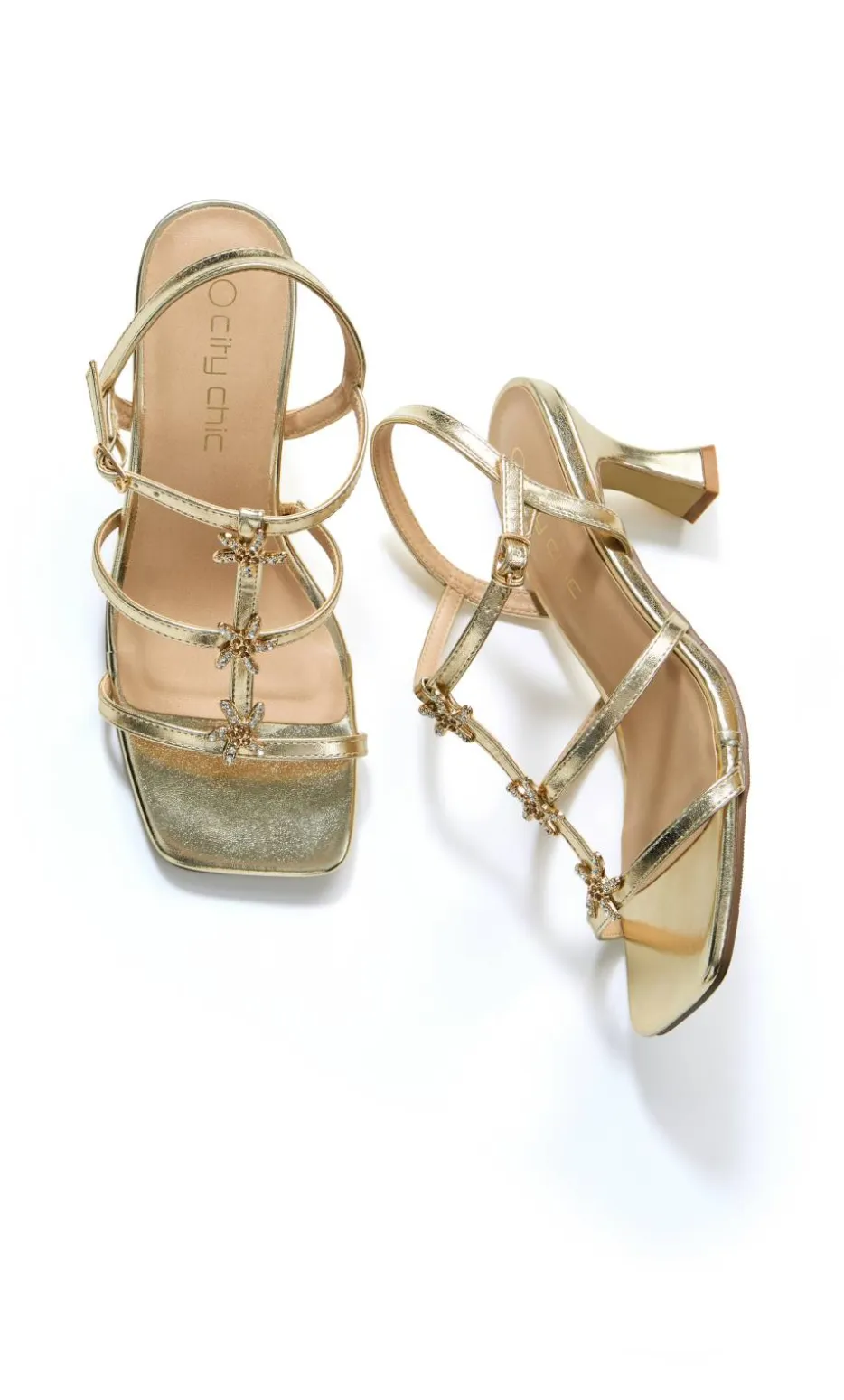 WIDE FIT Starlet Heel - gold