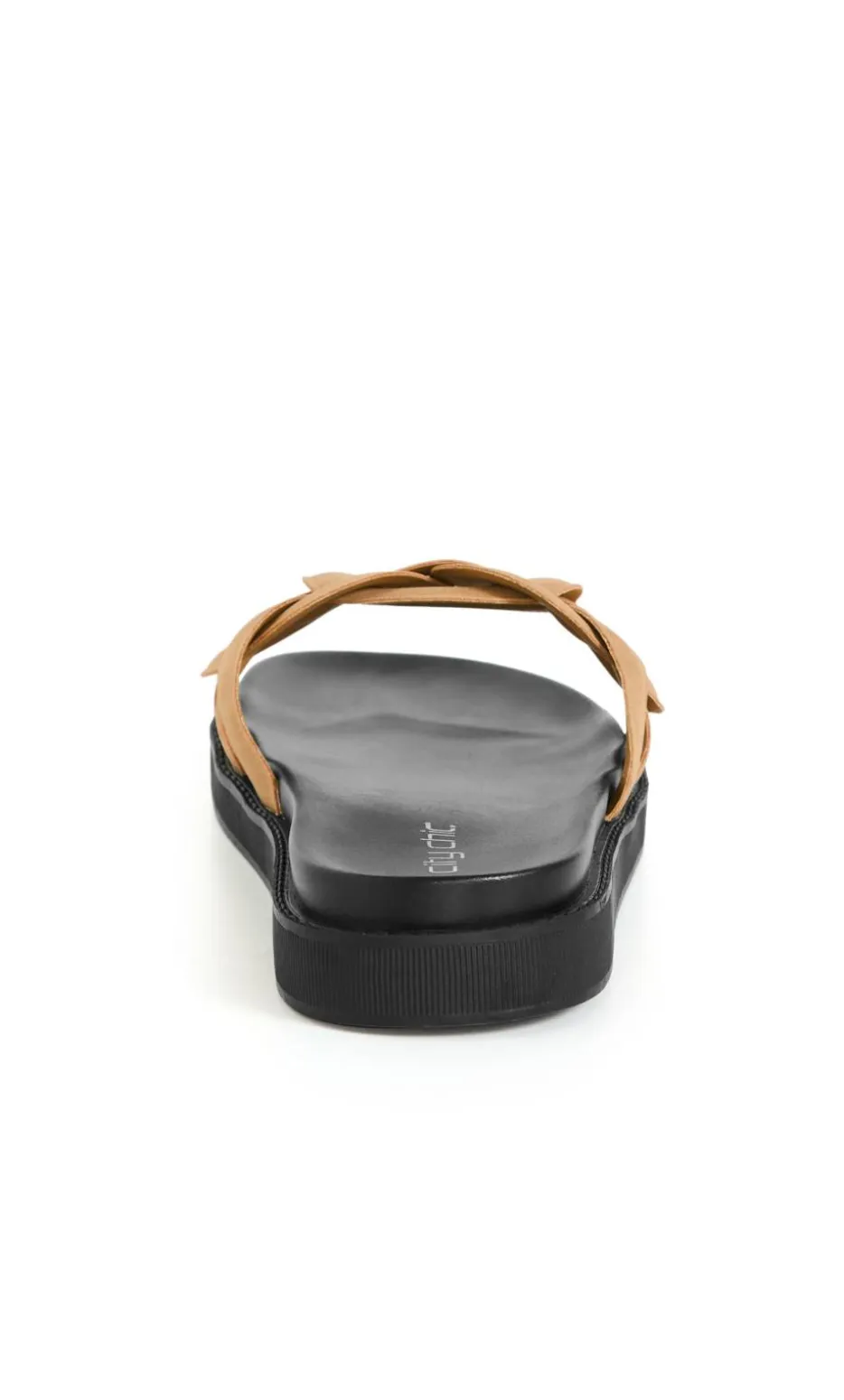 WIDE FIT Star Weave Slide - tan