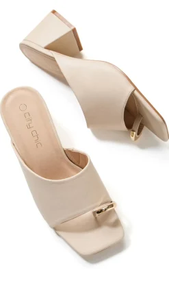 WIDE FIT Tatum Heel - stone
