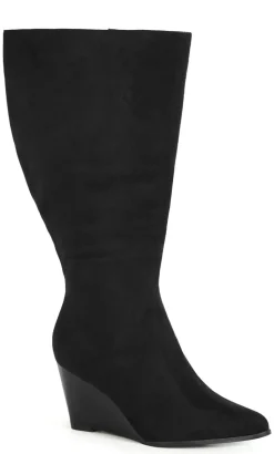 WIDE FIT Tia Long Boot - black
