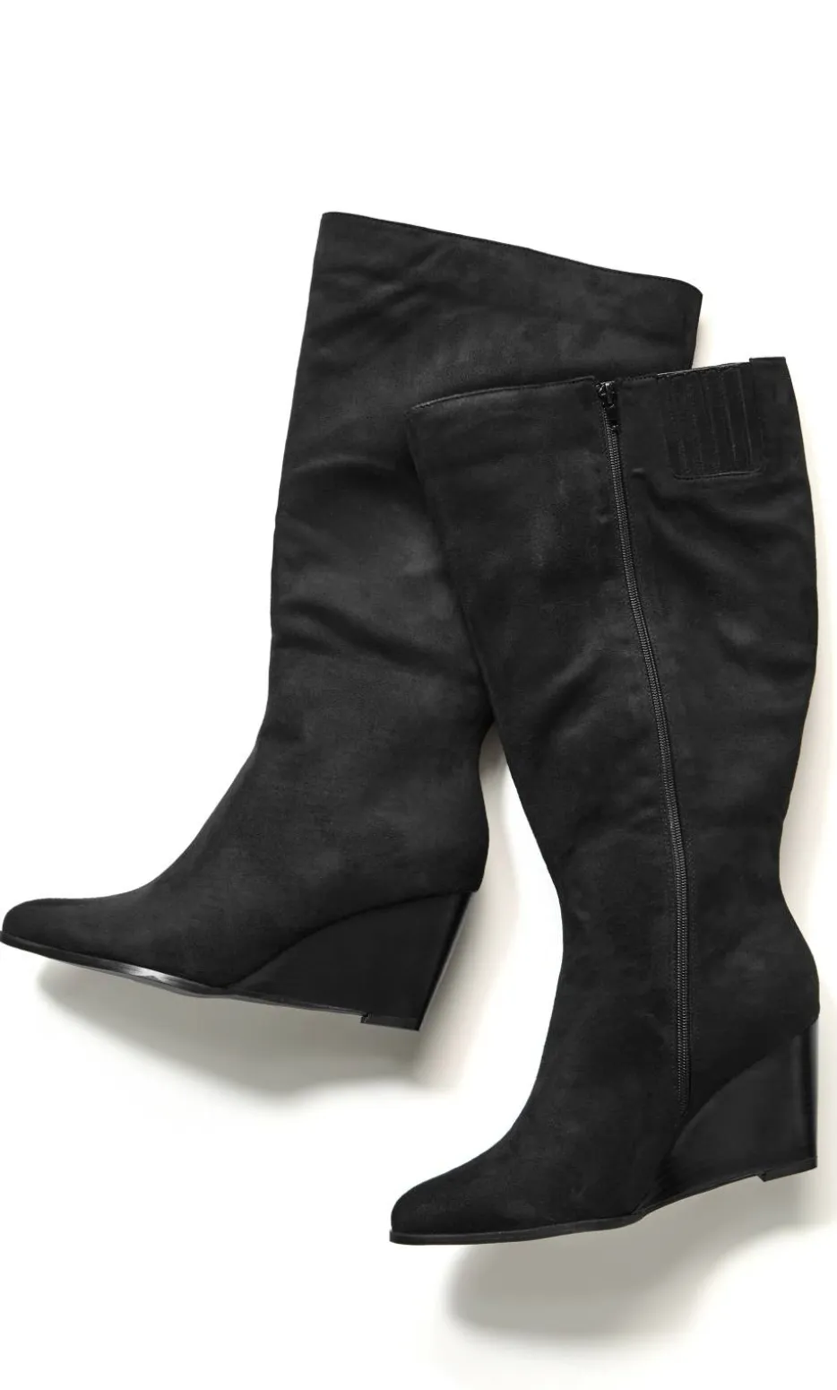 WIDE FIT Tia Long Boot - black