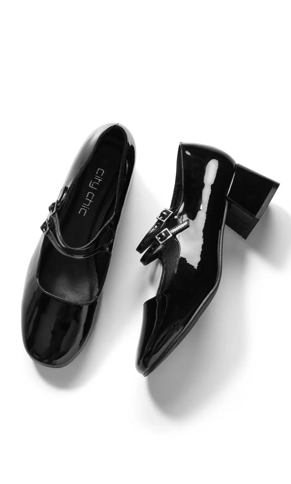 WIDE FIT Veronica Block Heel - black