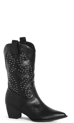 WIDE FIT Western Edge Boot - black