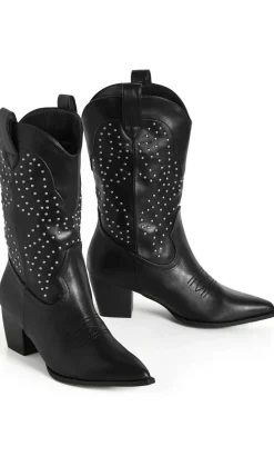WIDE FIT Western Edge Boot - black