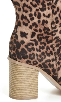 WIDE FIT Wild Leopard Boot - stone