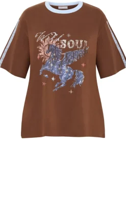 Wild Pegasus Cotton Tee - chocolate