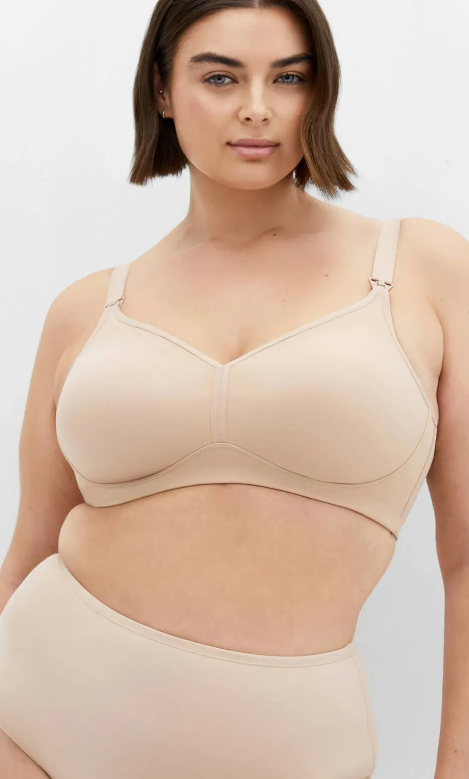 Wireless Maternity Bra - latte