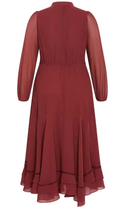 Yasmine Long Sleeve Maxi Dress - burnt sienna