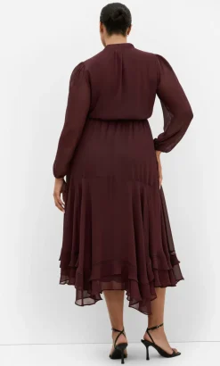 Yasmine Long Sleeve Maxi Dress - choc cherry