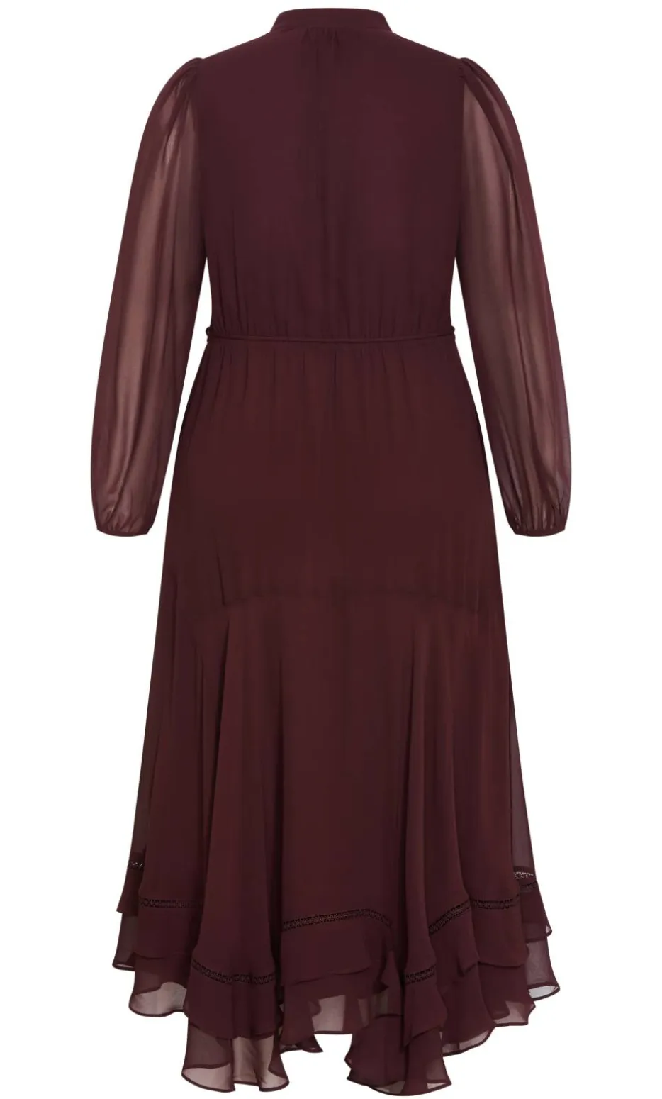 Yasmine Long Sleeve Maxi Dress - choc cherry