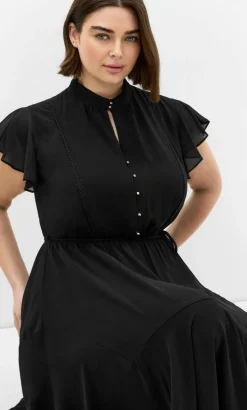 Yasmine Short Sleeve Maxi Dress - black