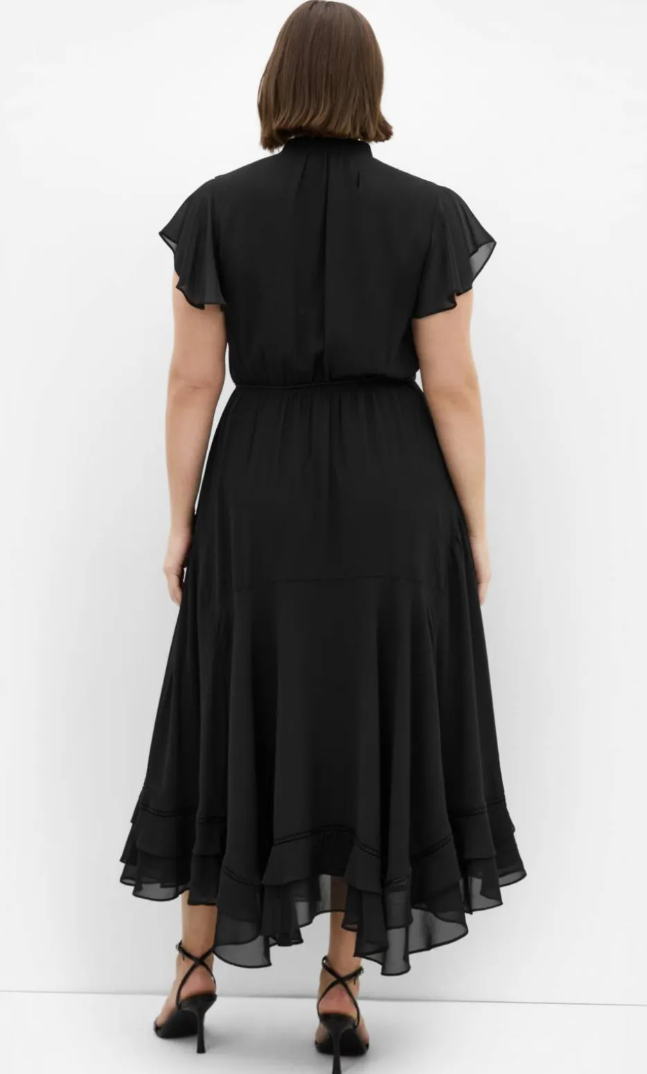 Yasmine Short Sleeve Maxi Dress - black