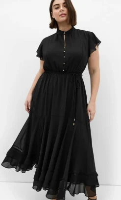 Yasmine Short Sleeve Maxi Dress - black