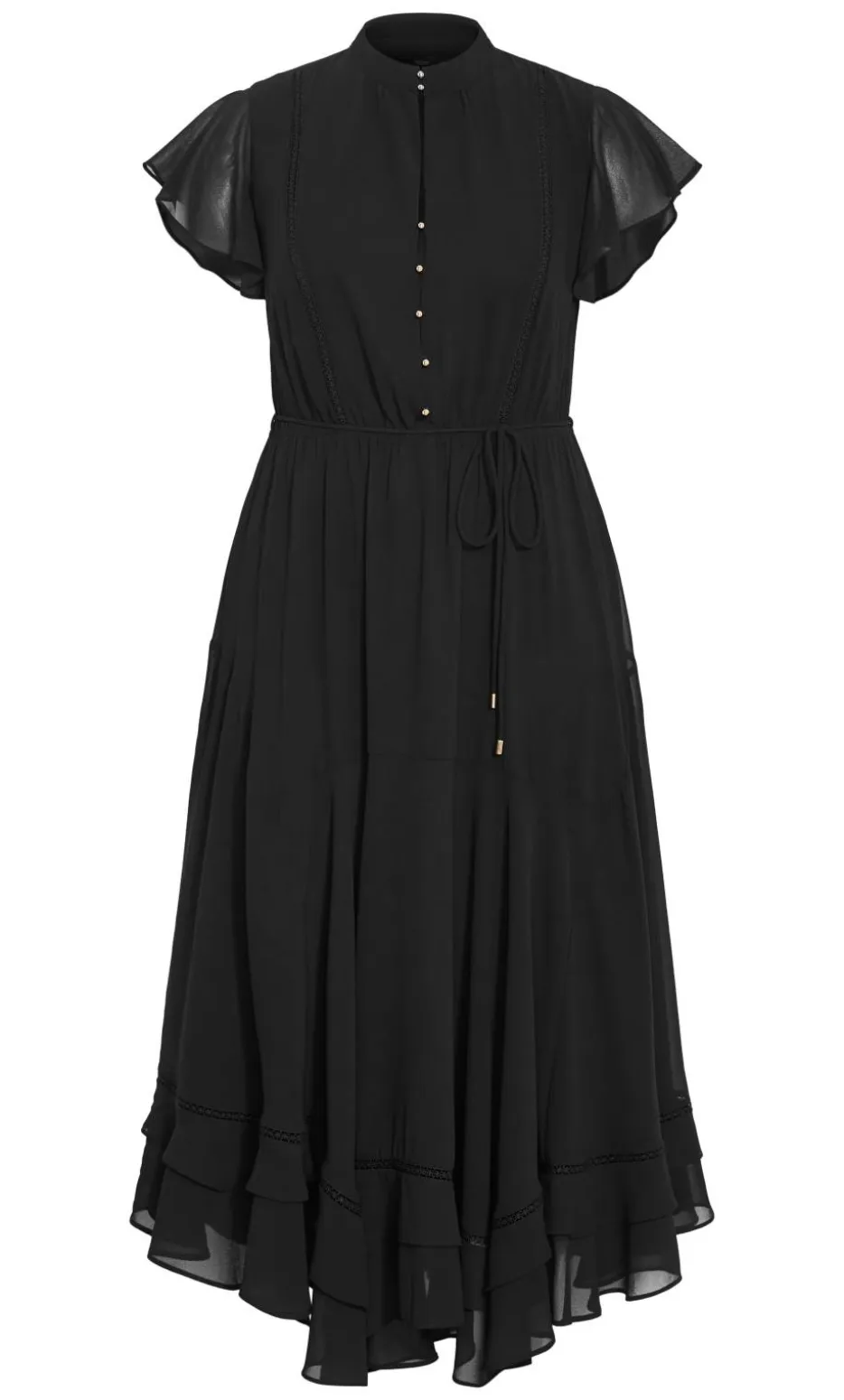 Yasmine Short Sleeve Maxi Dress - black