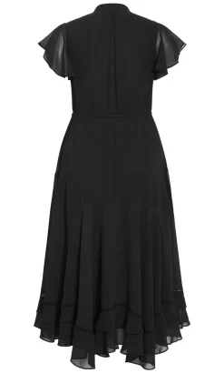Yasmine Short Sleeve Maxi Dress - black