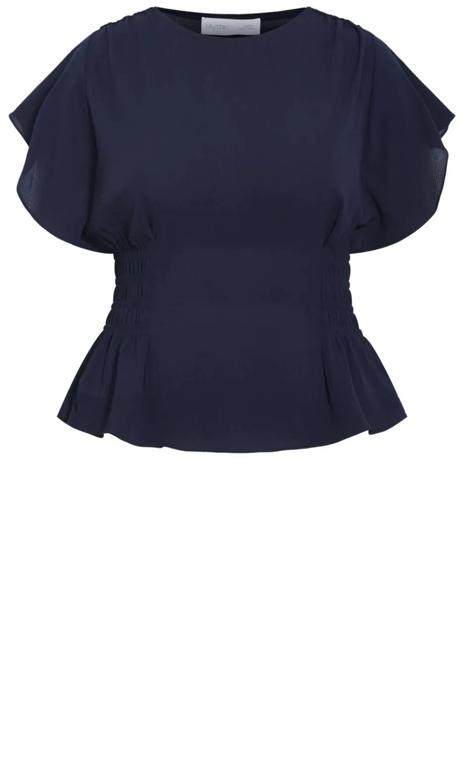 Zara Flutter Top - navy