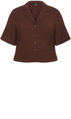 Zoie Button Up Shirt - chocolate