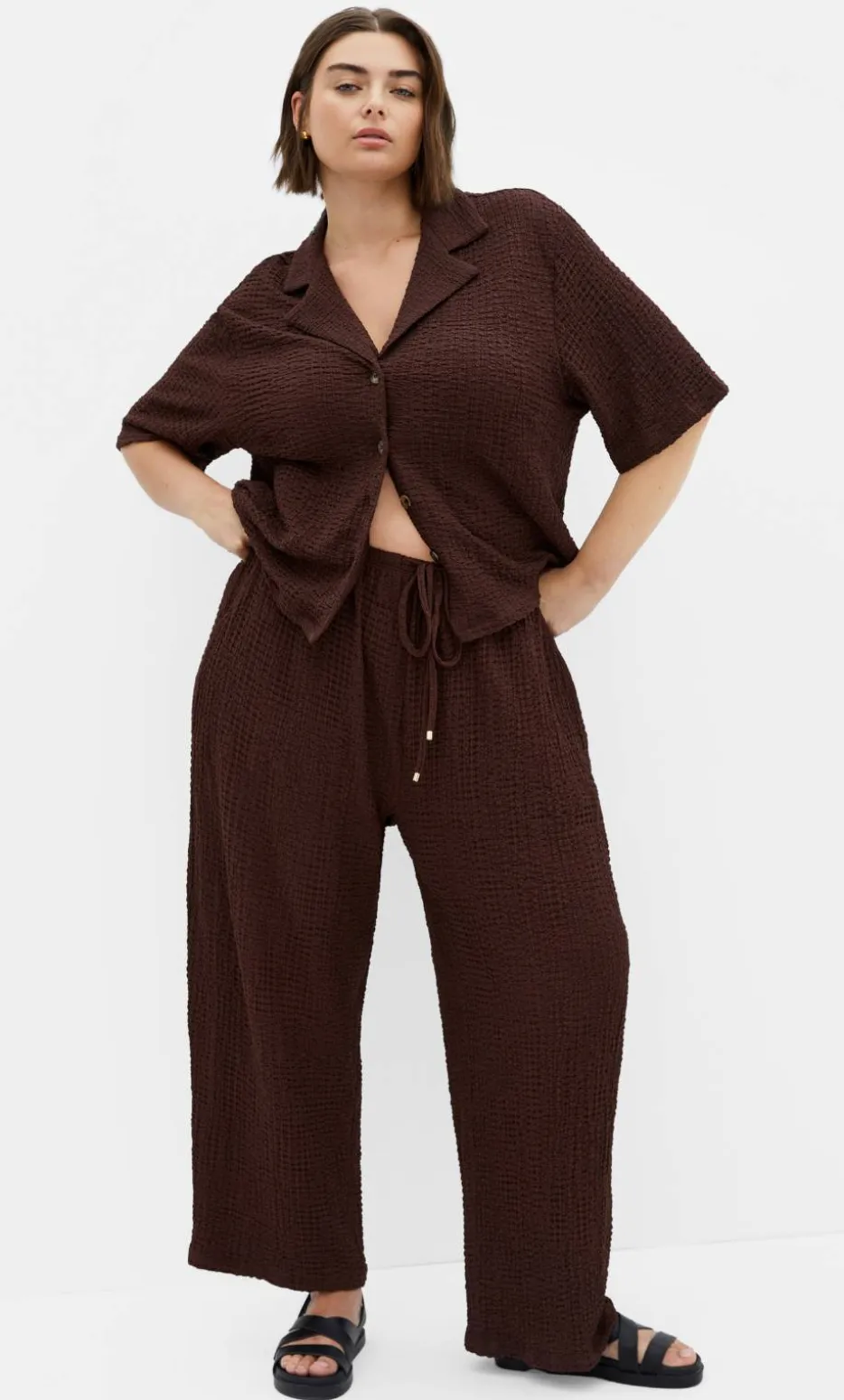 Zoie Button Up Shirt - chocolate