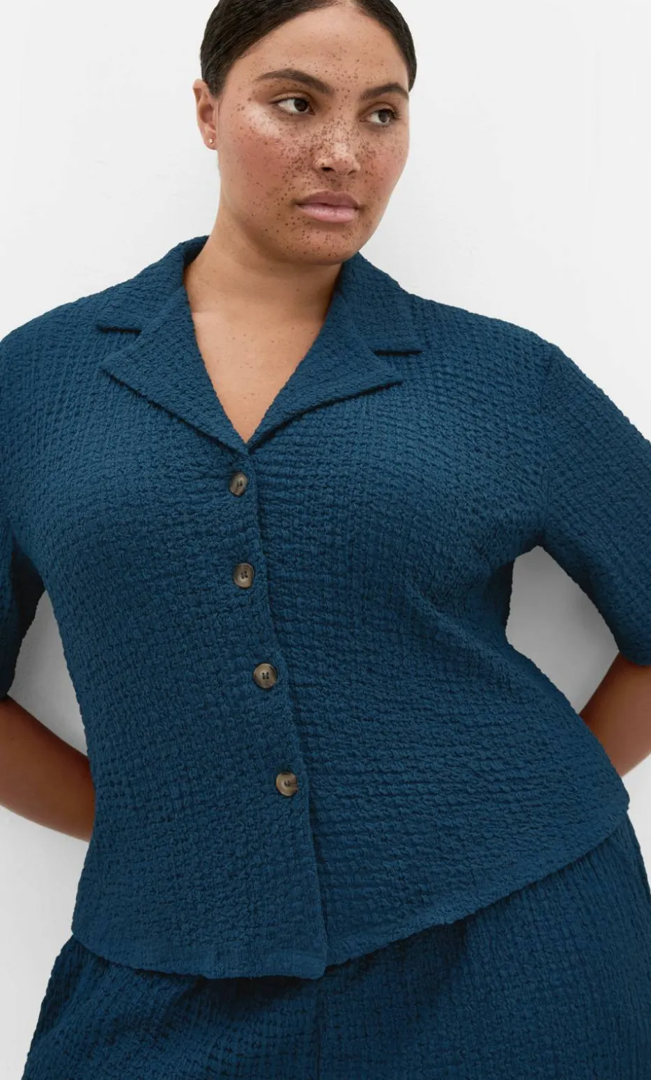 Zoie Button Up Shirt - petrol