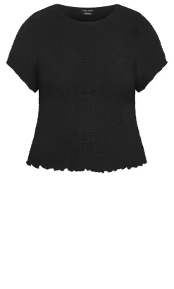 Zoie Short Sleeve Top - black