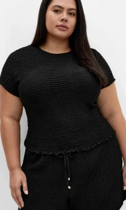 Zoie Short Sleeve Top - black
