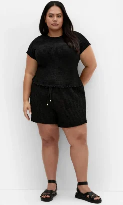 Zoie Short Sleeve Top - black