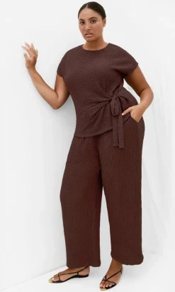 Zoie Side Tie Top - chocolate