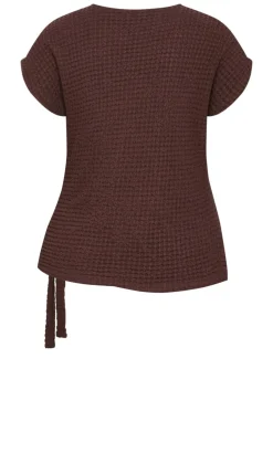 Zoie Side Tie Top - chocolate