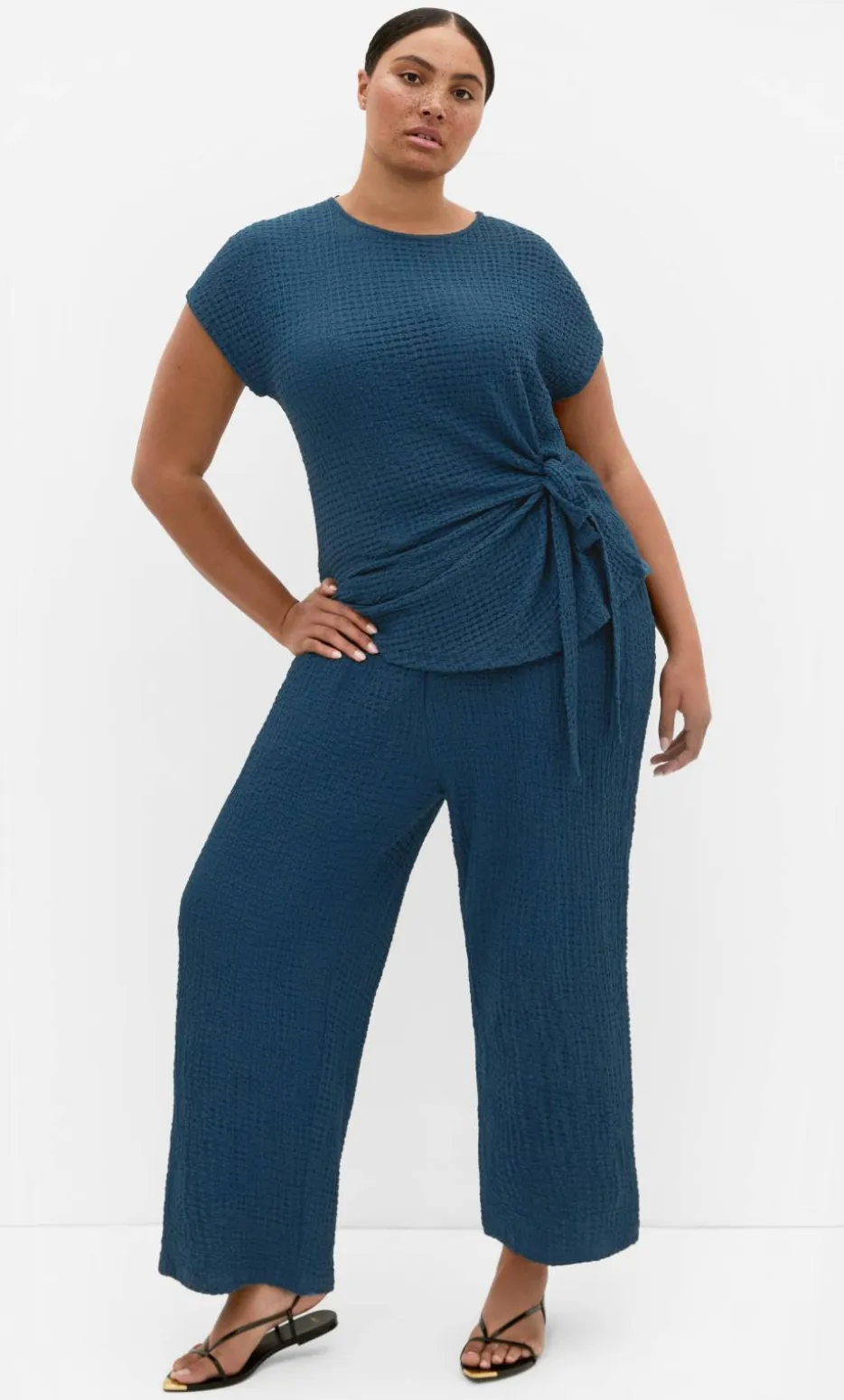 Zoie Side Tie Top - petrol
