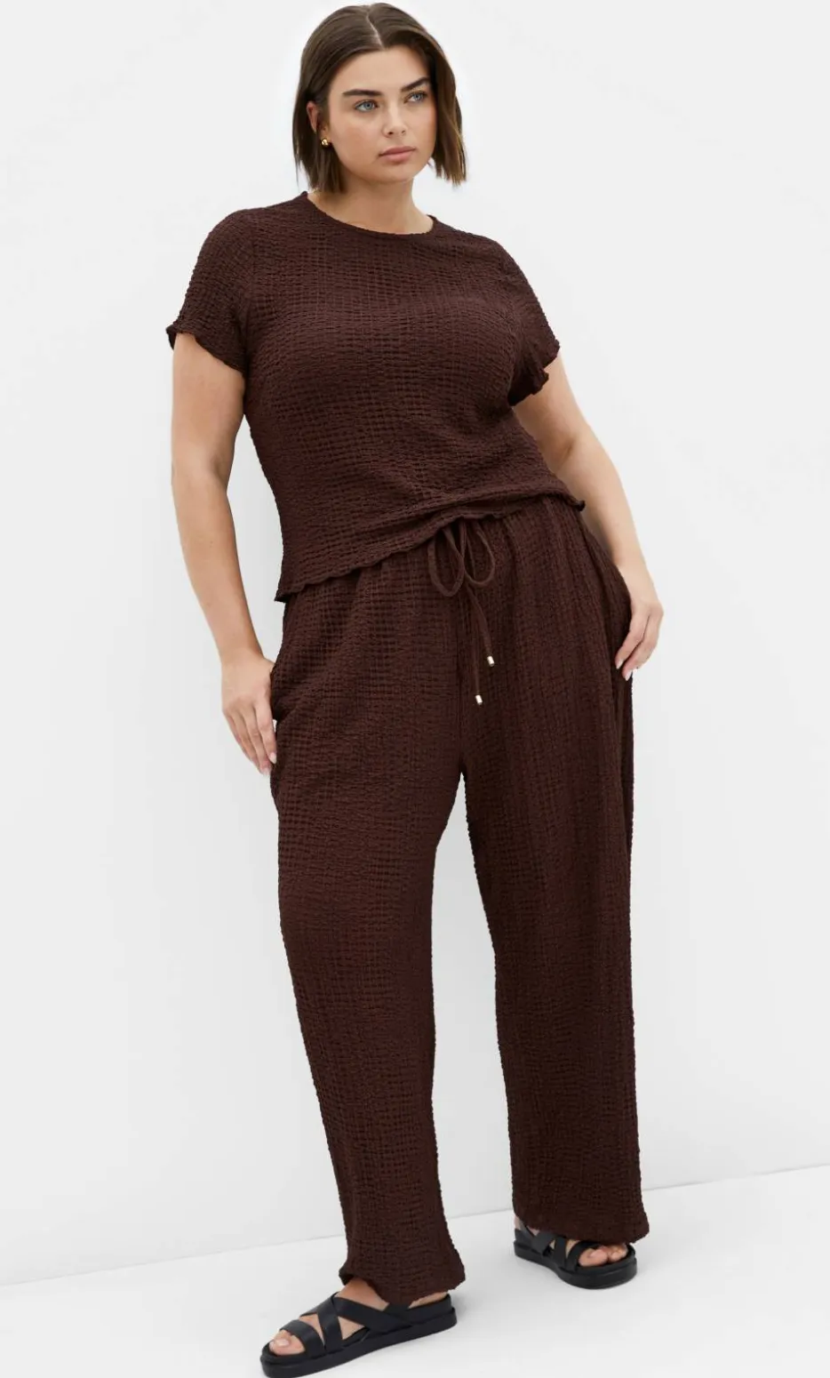 Zoie Wide Leg Pant - chocolate