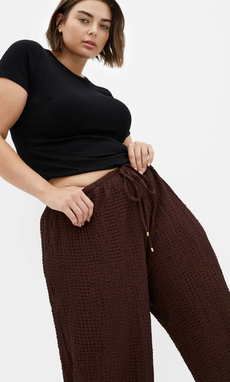 Zoie Wide Leg Pant - chocolate