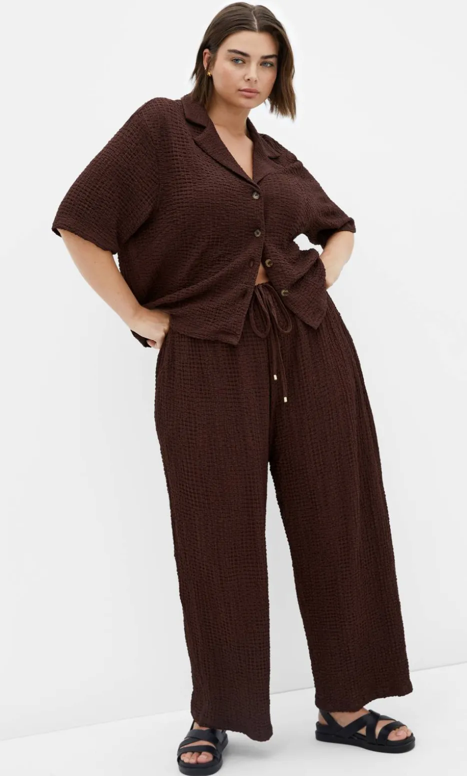 Zoie Wide Leg Pant - chocolate