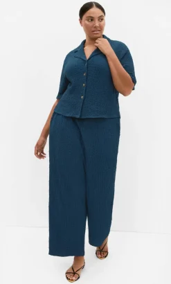 Zoie Wide Leg Pant - petrol